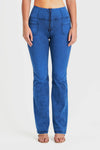 WR.UP® Denim With Front Pockets - Super High Waisted - Flare - Cobalt Blue + Blue Stitching 5