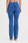 WR.UP® Denim With Front Pockets - Super High Waisted - Flare - Cobalt Blue + Blue Stitching 7