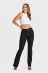 WR.UP® Denim with Front Pockets - Super High Waisted - Flare - Black + Black Stitching 1
