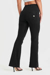 WR.UP® Denim with Front Pockets - Super High Waisted - Flare - Black + Black Stitching 3