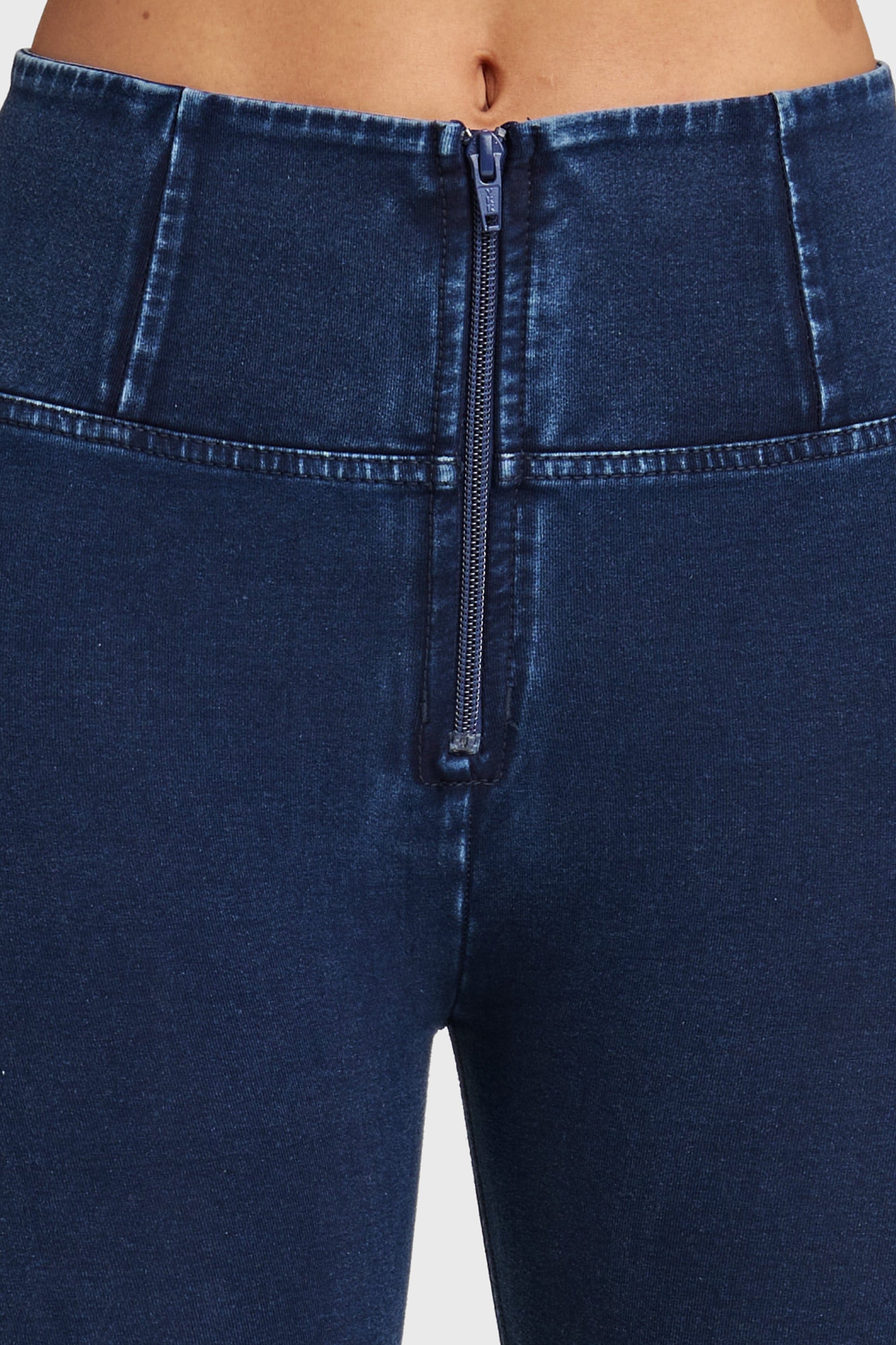 WR.UP® Denim - High Waisted - 7/8 Flare - Dark Blue + Blue Stitching 8
