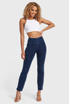 WR.UP® Denim - High Waisted - 7/8 Flare - Dark Blue + Blue Stitching 4