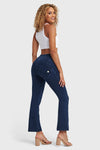 WR.UP® Denim - High Waisted - 7/8 Flare - Dark Blue + Blue Stitching 6