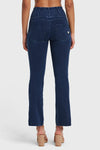 WR.UP® Denim - High Waisted - 7/8 Flare - Dark Blue + Blue Stitching 3