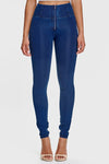 WR.UP® Denim - High Waisted - Full Length - Dark Blue + Blue Stitching 10