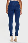 WR.UP® Denim - High Waisted - Full Length - Dark Blue + Blue Stitching 11
