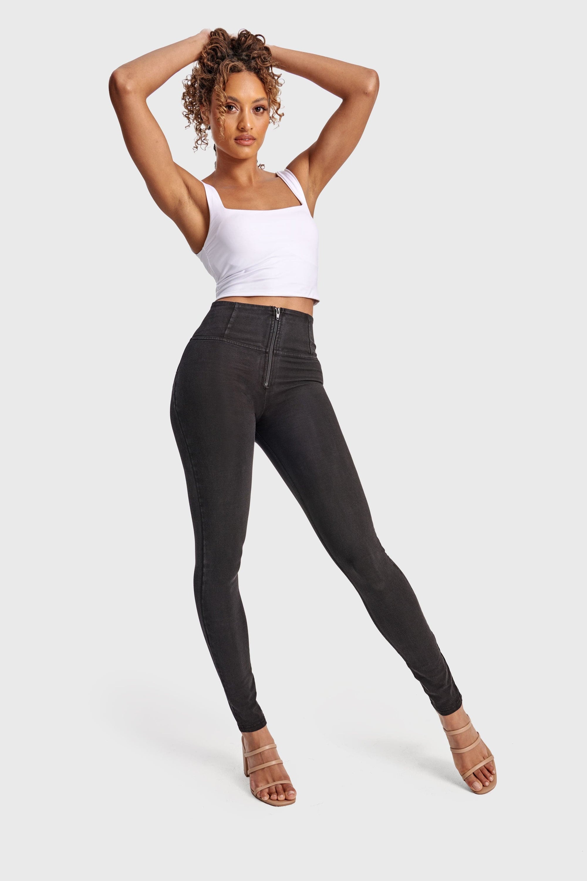 WR.UP® Denim - High Waisted - Full Length - Black + Black Stitching 5