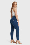 WR.UP® Curvy Denim - Zip High Waisted - Full Length - Dark Blue + Blue Stitching 5