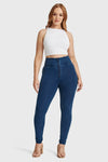 WR.UP® Curvy Denim - Zip High Waisted - Full Length - Dark Blue + Blue Stitching 3