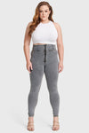 WR.UP® Curvy Denim - Zip High Waisted - Full Length - Grey + Yellow Stitching 7