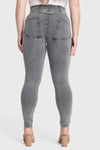 WR.UP® Curvy Denim - Zip High Waisted - Full Length - Grey + Yellow Stitching 10