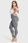 WR.UP® Curvy Denim - Zip High Waisted - Full Length - Grey + Yellow Stitching 9