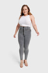 WR.UP® Curvy Denim - Zip High Waisted - Full Length - Grey + Yellow Stitching 4