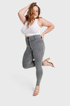 WR.UP® Curvy Denim - Zip High Waisted - Full Length - Grey + Yellow Stitching 6