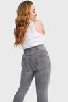 WR.UP® Curvy Denim - Zip High Waisted - Full Length - Grey + Yellow Stitching 3