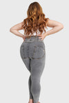 WR.UP® Curvy Denim - Zip High Waisted - Full Length - Grey + Yellow Stitching 5