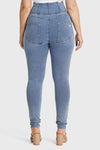 WR.UP® Curvy Denim - Zip High Waisted - Full Length - Light Blue + Yellow Stitching 10