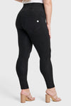 WR.UP® Curvy Denim - Zip High Waisted - Full Length - Black + Black Stitching 2