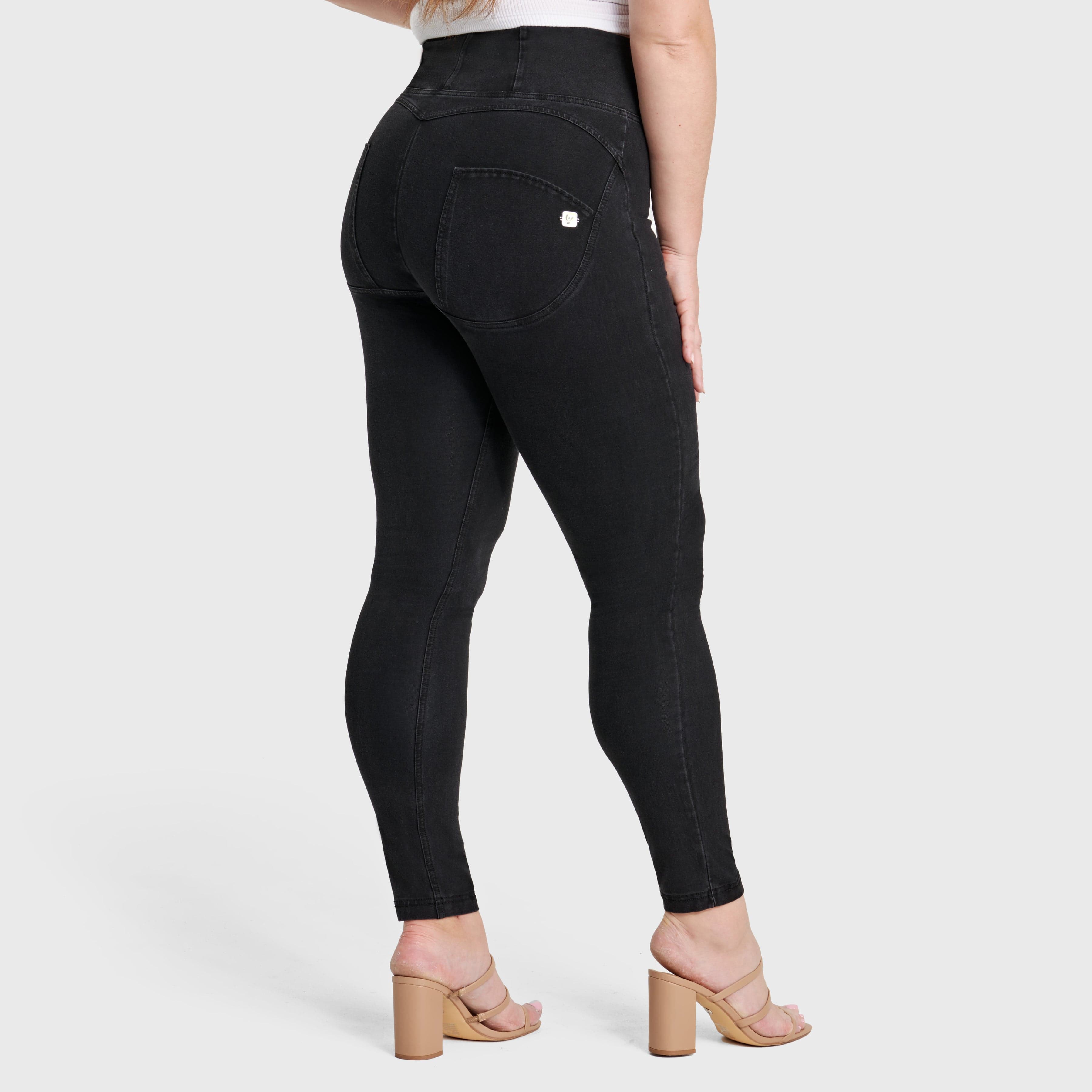 WR.UP® Curvy Denim - Zip High Waisted - Full Length - Black + Black Stitching 1