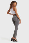 WR.UP® Denim - High Waisted - Full Length - Grey + Yellow Stitching 2