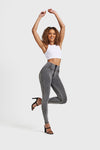 WR.UP® Denim - High Waisted - Full Length - Grey + Yellow Stitching 7