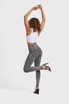 WR.UP® Denim - High Waisted - Full Length - Grey + Yellow Stitching 6