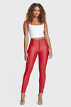 WR.UP® Faux Leather - High Waisted - Full Length - Red 8