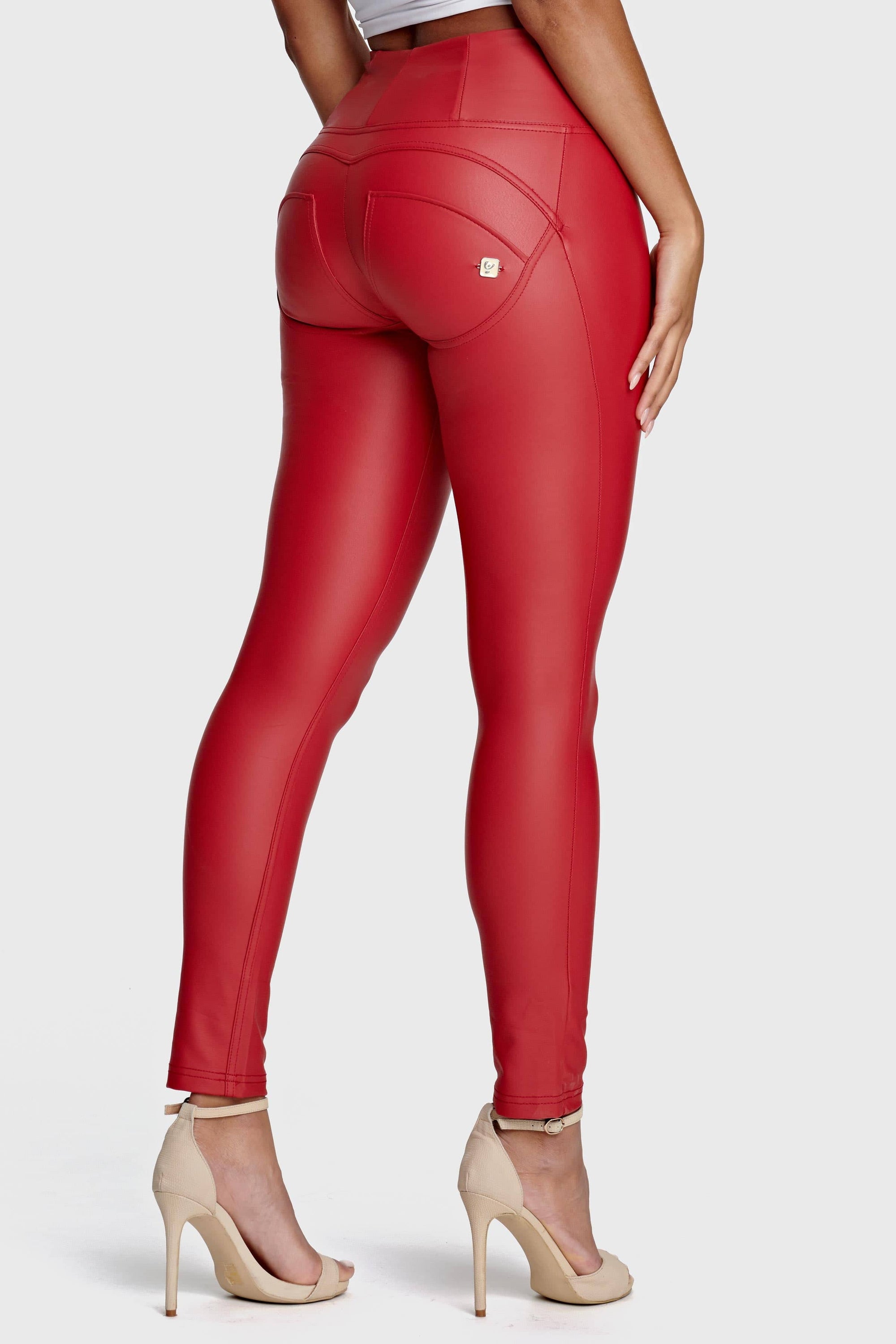 WR.UP® Faux Leather - High Waisted - Full Length - Red 1