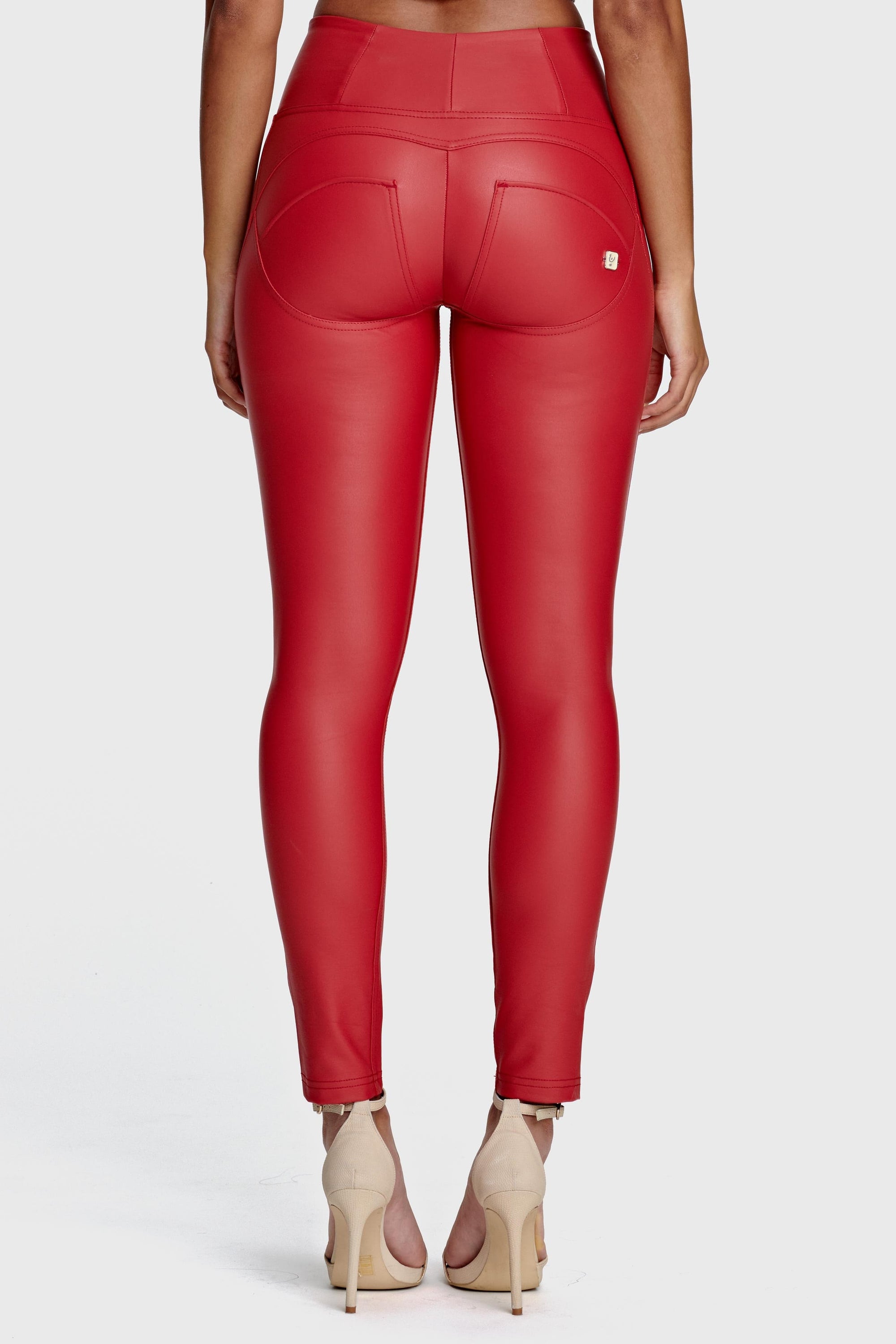 WR.UP® Faux Leather - High Waisted - Full Length - Red 4