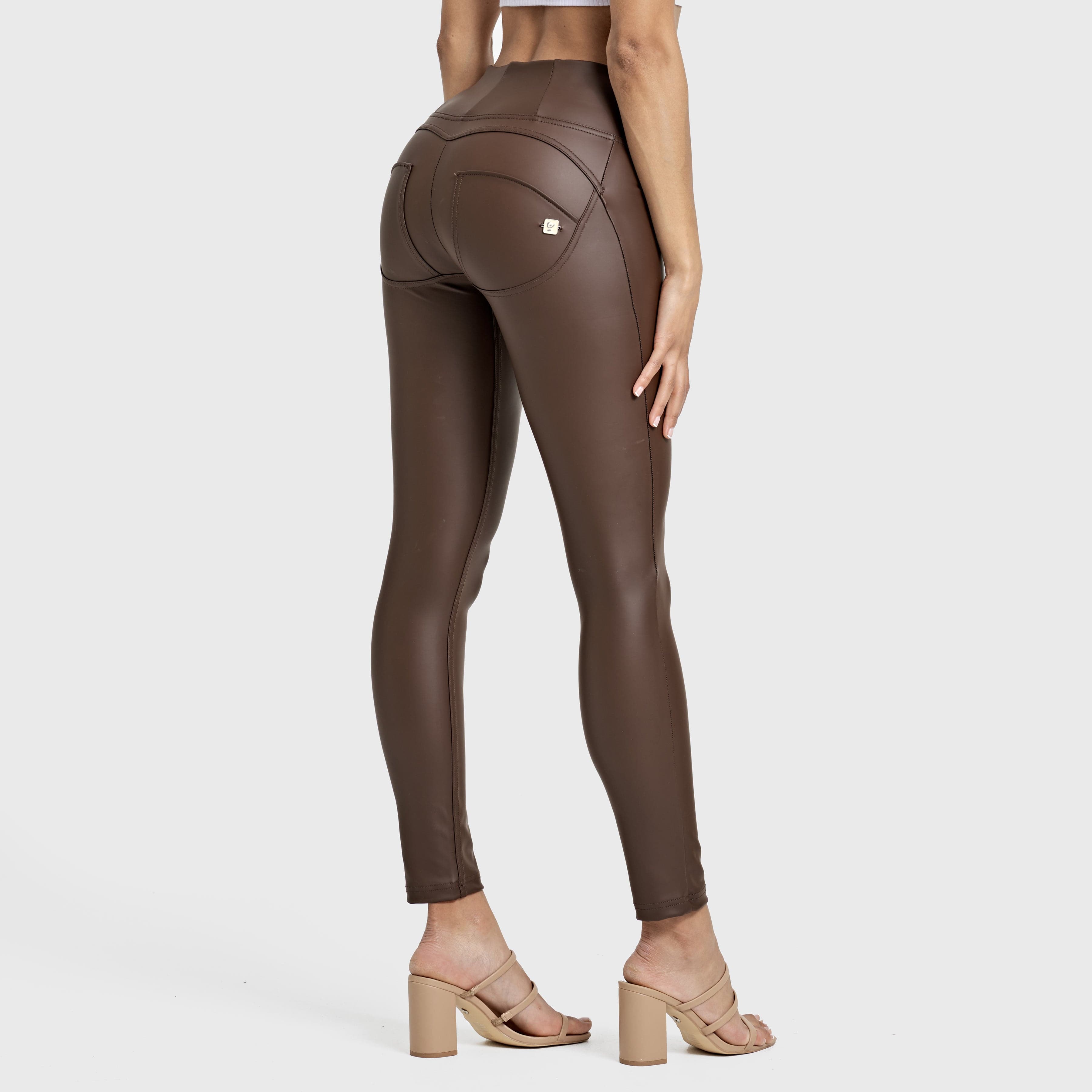 WR.UP® Faux Leather - High Waisted - 7/8 Length - Chocolate 3