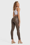 WR.UP® Faux Leather - High Waisted - 7/8 Length - Chocolate 1