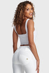 WR.UP® Faux Leather - High Waisted - Full Length - White 3