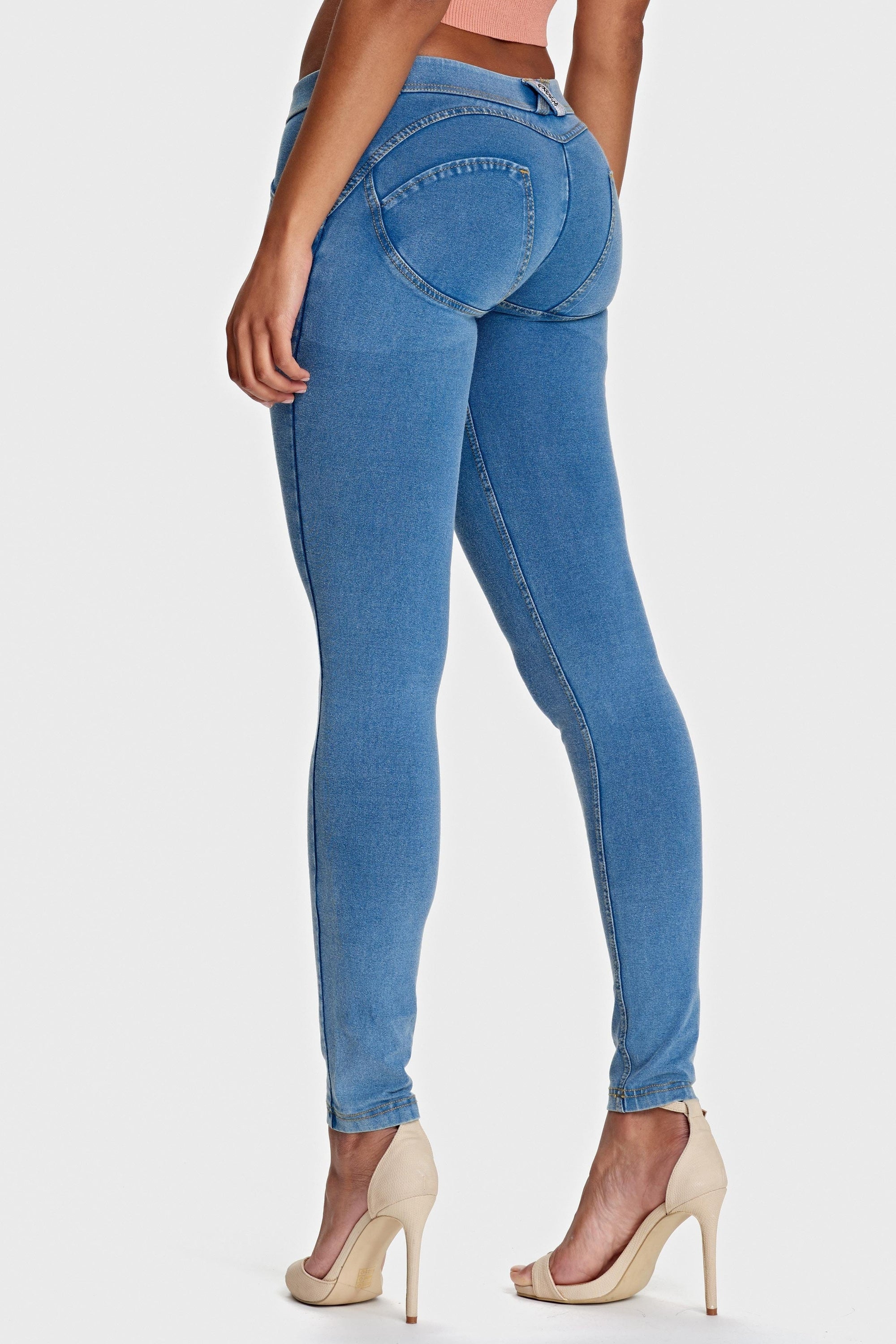 WR.UP® Denim - Low Rise - Full Length - Light Blue + Yellow Stitching 3