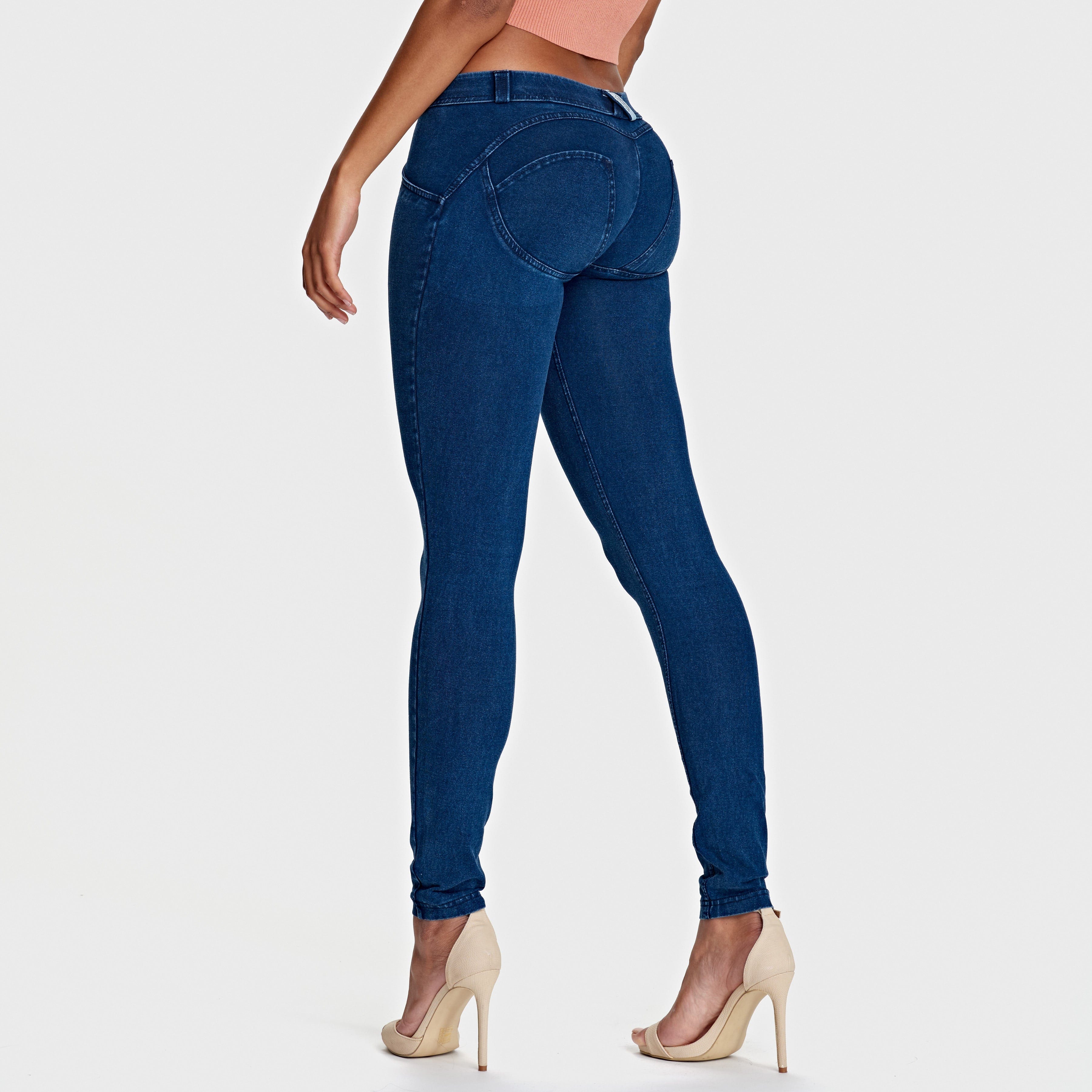 WR.UP® Denim - Low Rise - Full Length - Dark Blue + Blue Stitching 3
