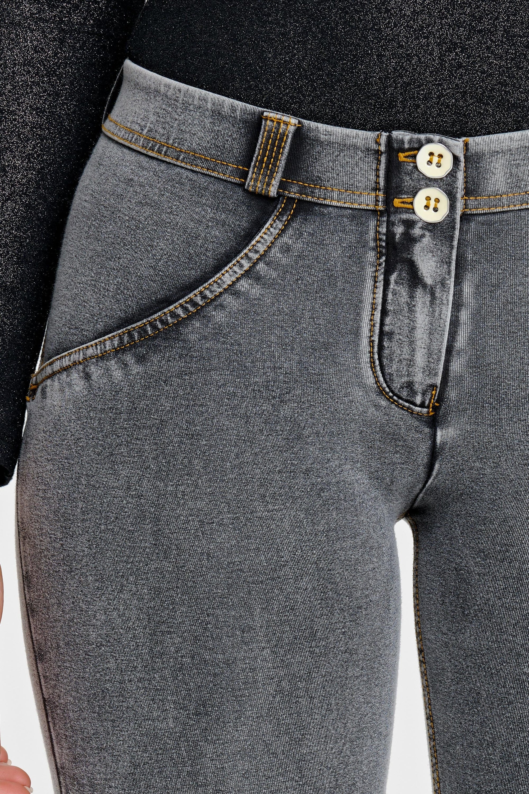 WR.UP® Denim - Mid Rise - Full Length - Grey + Yellow Stitching 7