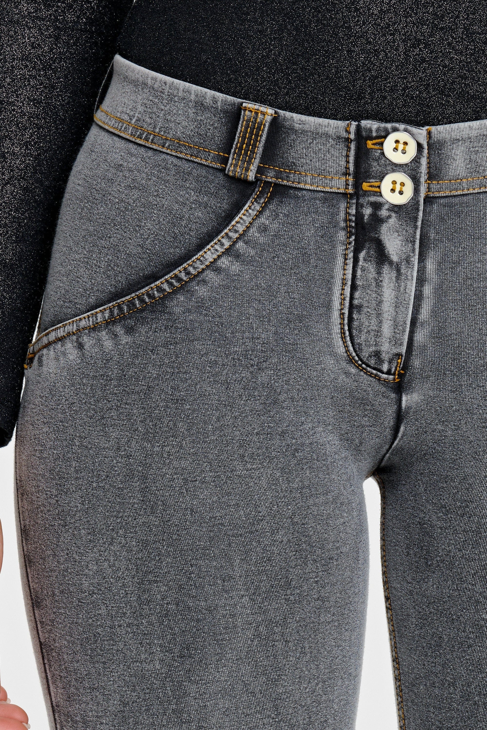 WR.UP® Denim - Mid Rise - Full Length - Grey + Yellow Stitching 7