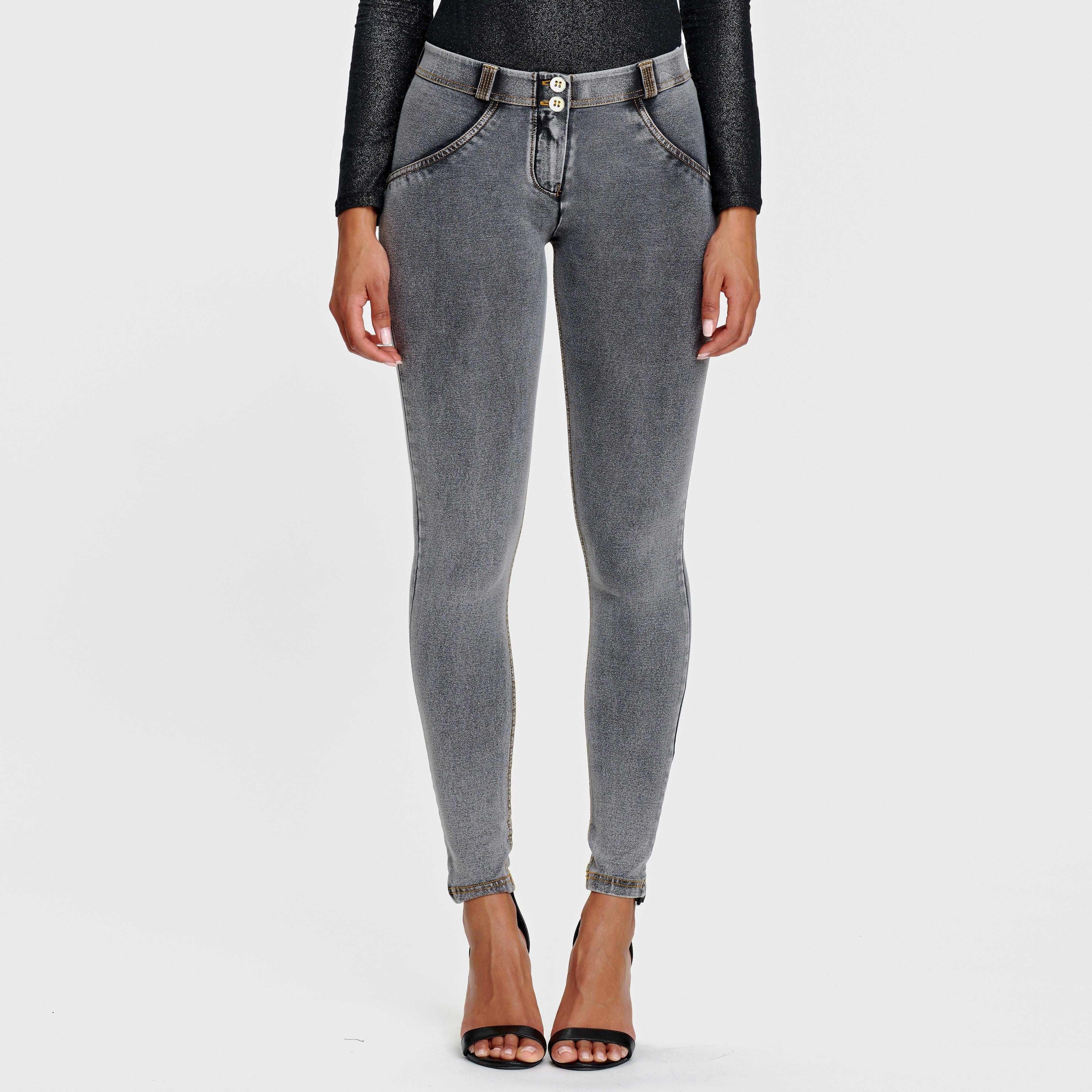 WR.UP® Denim - Mid Rise - Full Length - Grey + Yellow Stitching 2