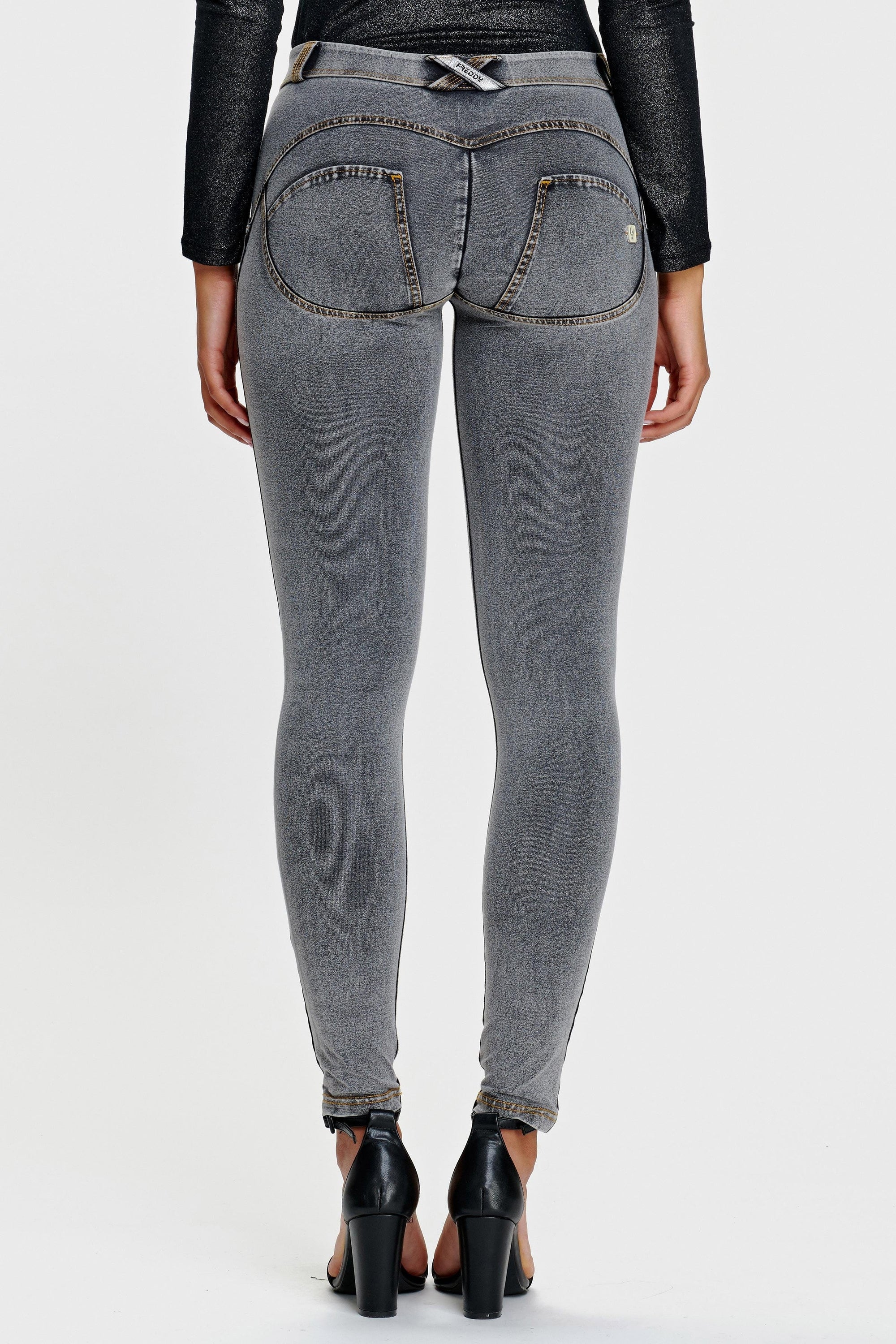 WR.UP® Denim - Mid Rise - Full Length - Grey + Yellow Stitching 4