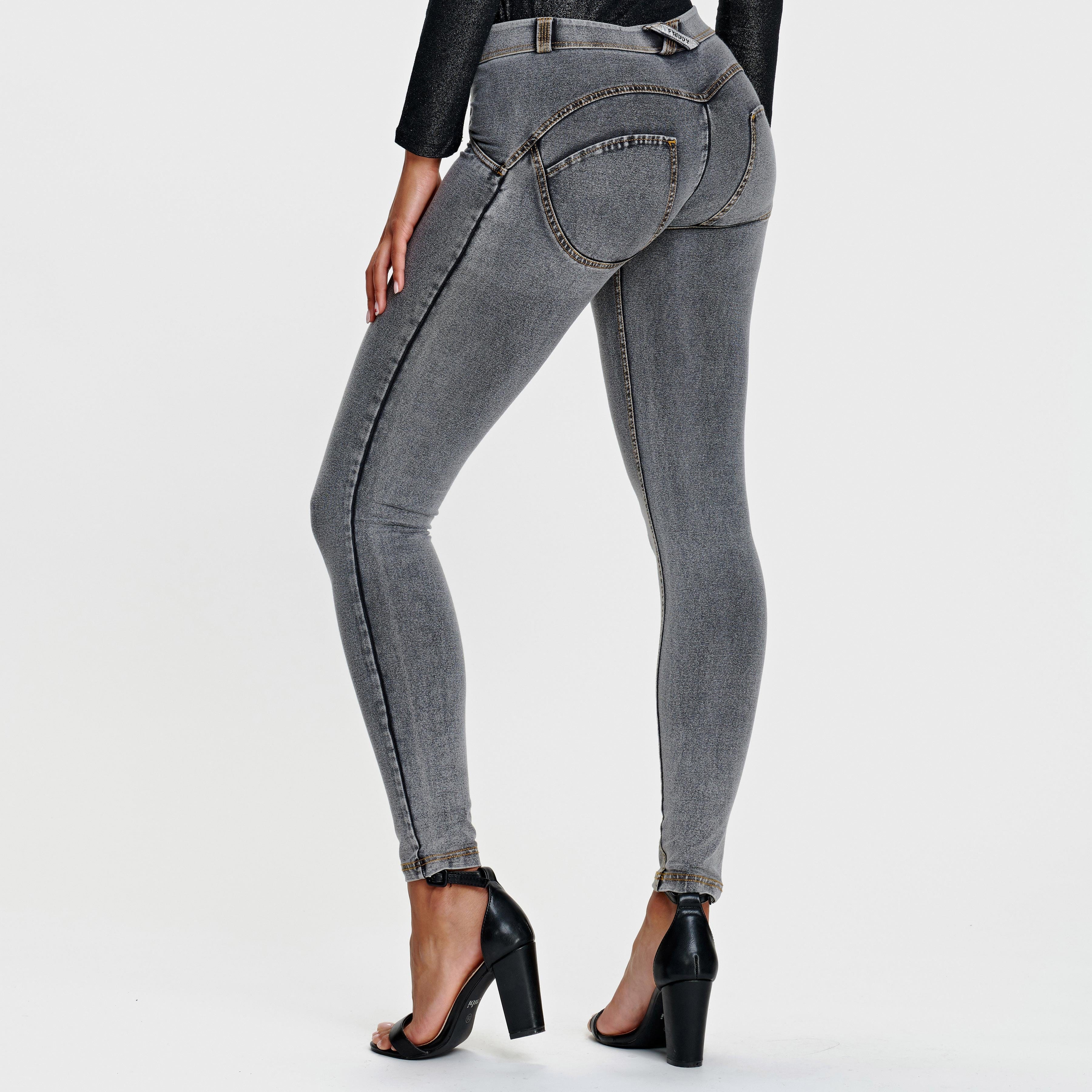 WR.UP® Denim - Mid Rise - Full Length - Grey + Yellow Stitching 3