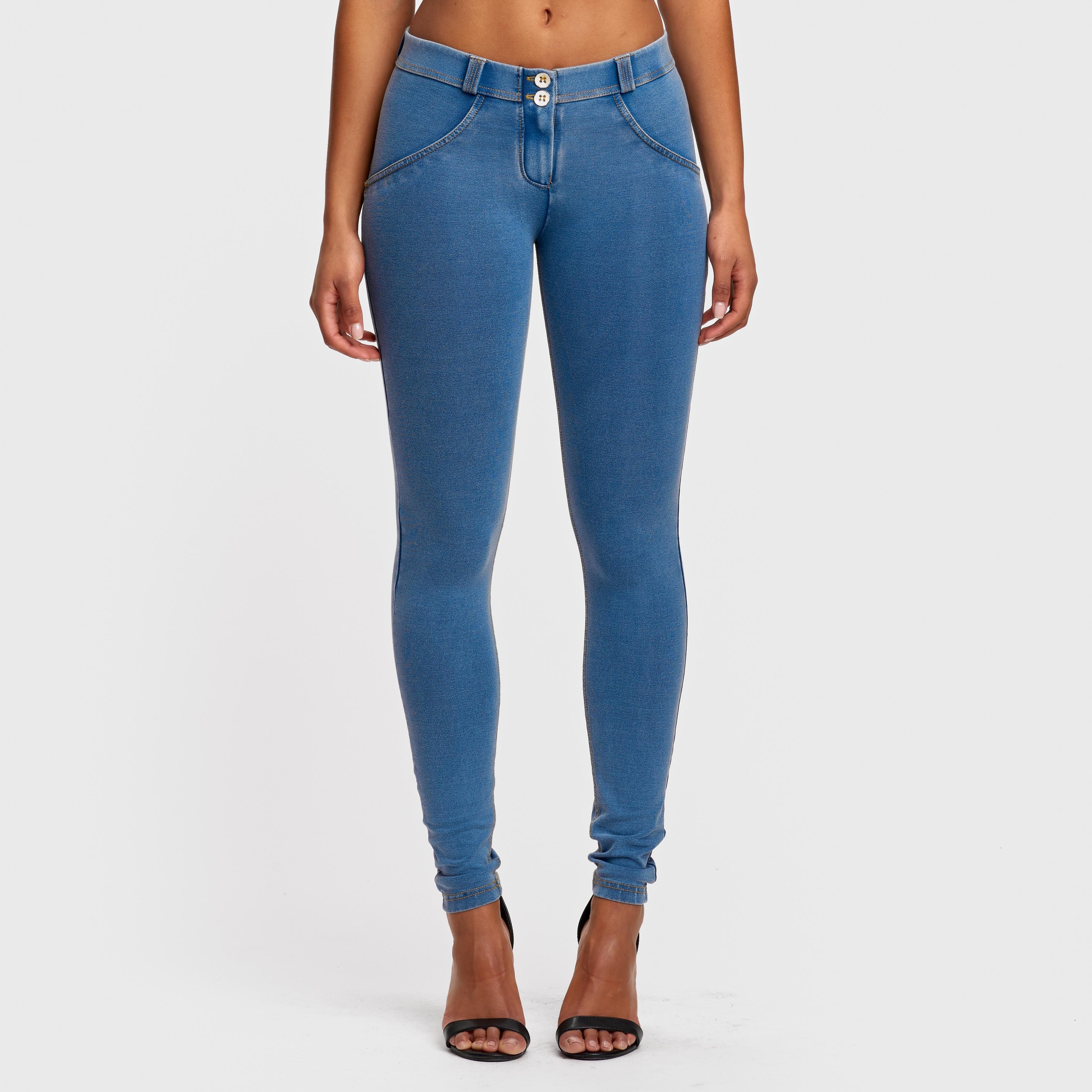 WR.UP® Denim - Mid Rise - Full Length - Light Blue + Yellow Stitching 2