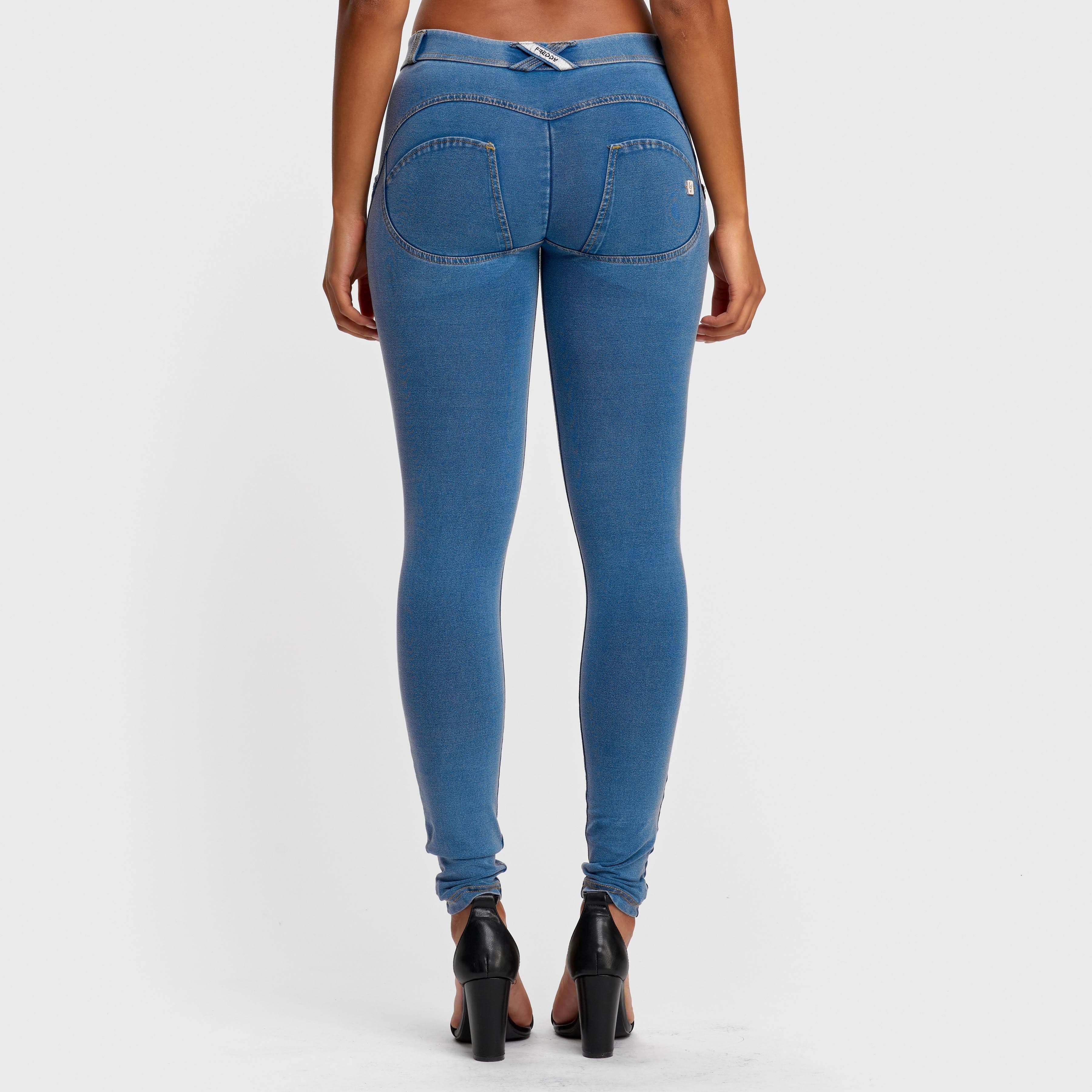 WR.UP® Denim - Mid Rise - Full Length - Light Blue + Yellow Stitching 2