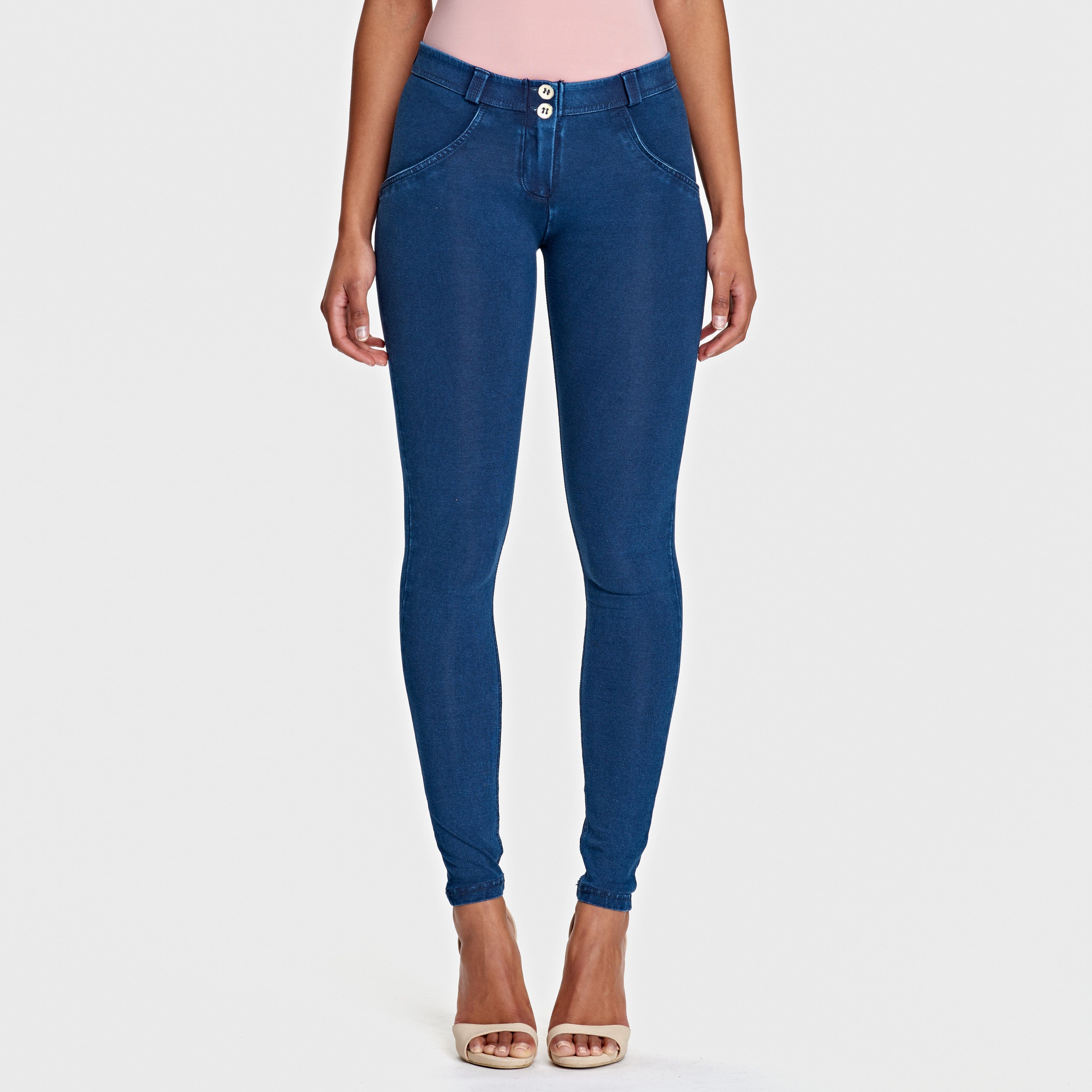 WR.UP® Denim - Mid Rise - Full Length - Dark Blue + Blue Stitching 2