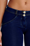 WR.UP® Denim - Mid Rise - Full Length - Dark Blue + Yellow Stitching 8