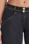 WR.UP® Denim - Mid Rise - Full Length - Black + Yellow Stitching 8