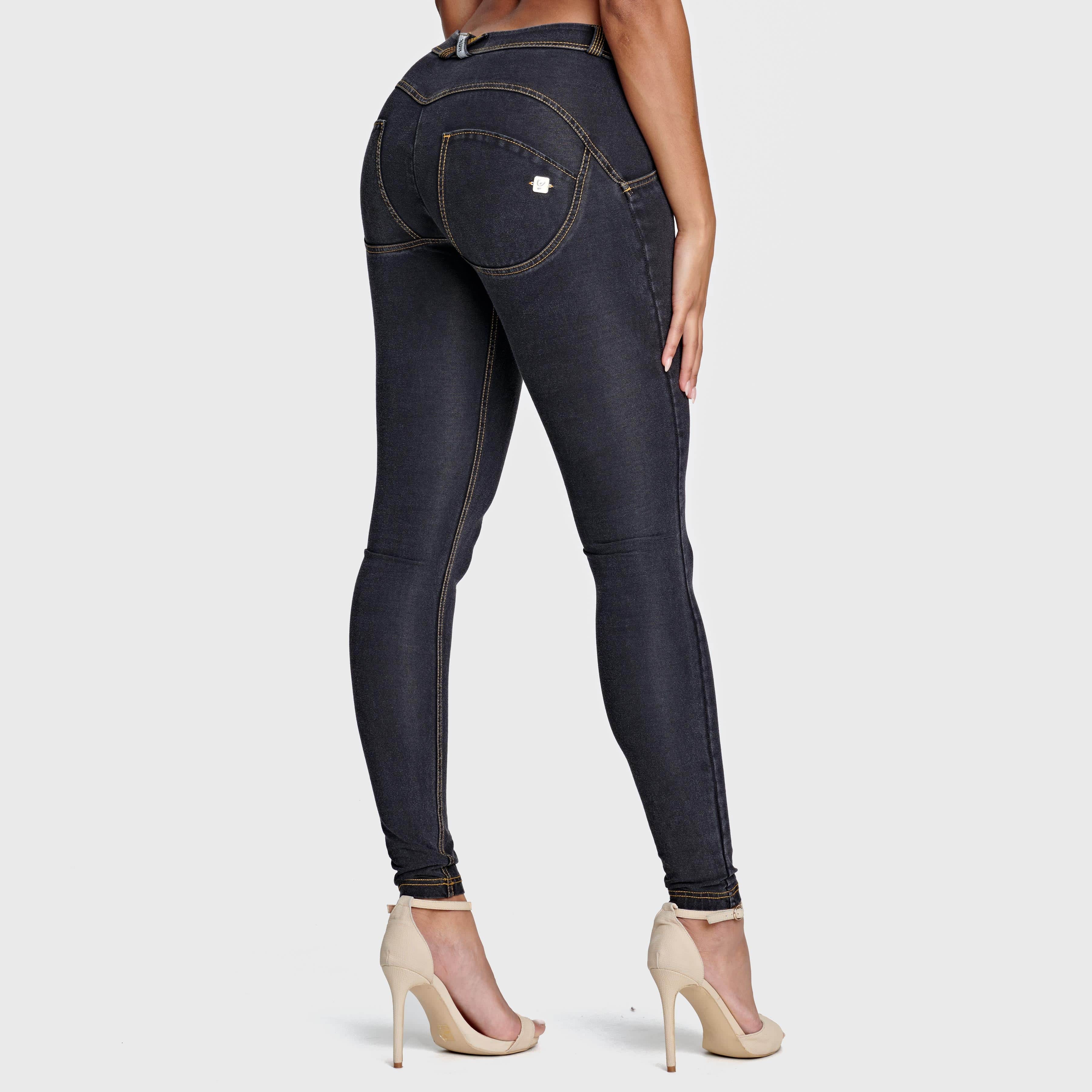 WR.UP® Denim - Mid Rise - Full Length - Black + Yellow Stitching 1