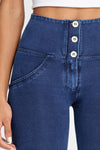 WR.UP® Denim - 3 Button High Waisted - Full Length - Dark Blue + Blue Stitching 12