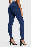 WR.UP® Denim - 3 Button High Waisted - Full Length - Dark Blue + Blue Stitching 9