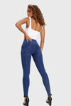 WR.UP® Denim - 3 Button High Waisted - Full Length - Dark Blue + Blue Stitching 6