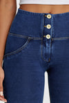 WR.UP® Denim - 3 Button High Waisted - Full Length  - Dark Blue + Yellow Stitching 11