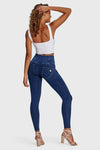 WR.UP® Denim - 3 Button High Waisted - Full Length  - Dark Blue + Yellow Stitching 10
